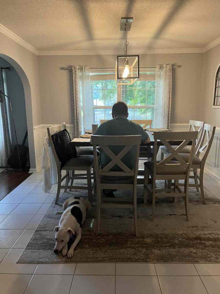 At Work at Dining Table